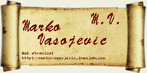 Marko Vasojević vizit kartica